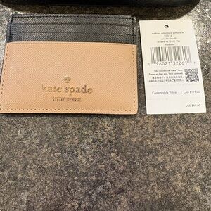 Kate Spade Black and Tan 6 Cardholder Wallet